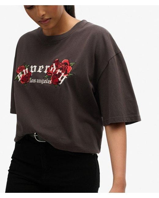 Superdry Black & Co Night Garden Oversized T-shirt