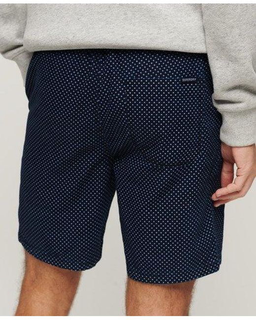 Superdry Blue Indigo Bermuda Dot Shorts for men