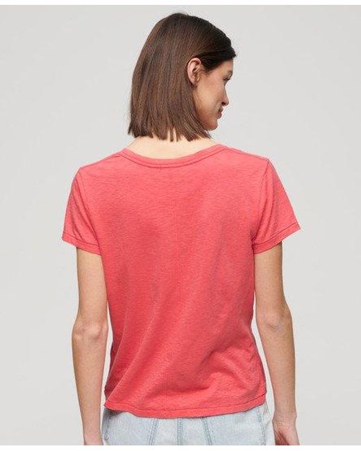 Superdry Slub Embroidered V-neck T-shirt