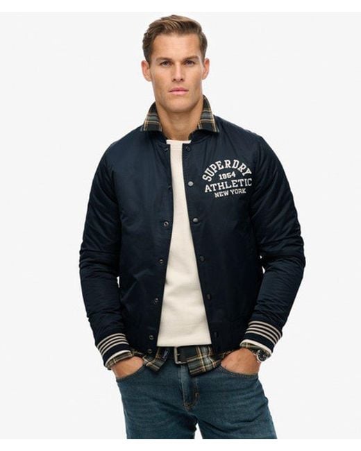 Superdry Blue & Co Athletic Varsity Bomber Jacket for men