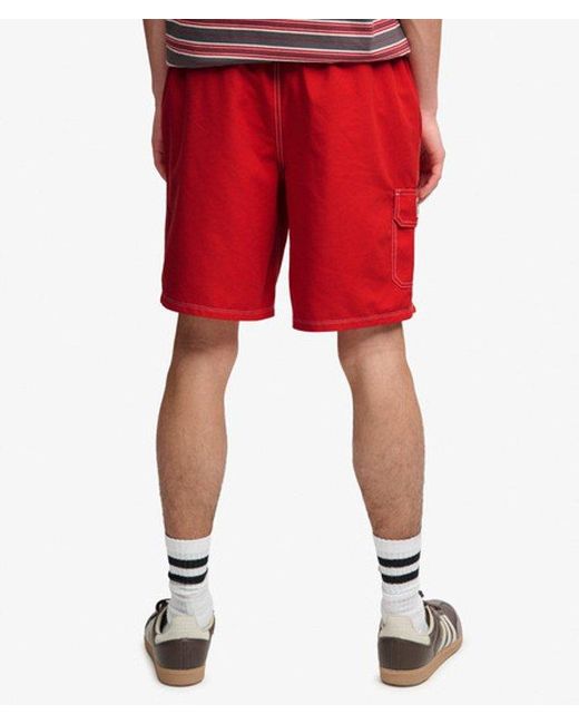 Superdry Red & Co Cargo 19-inch Boardshorts for men