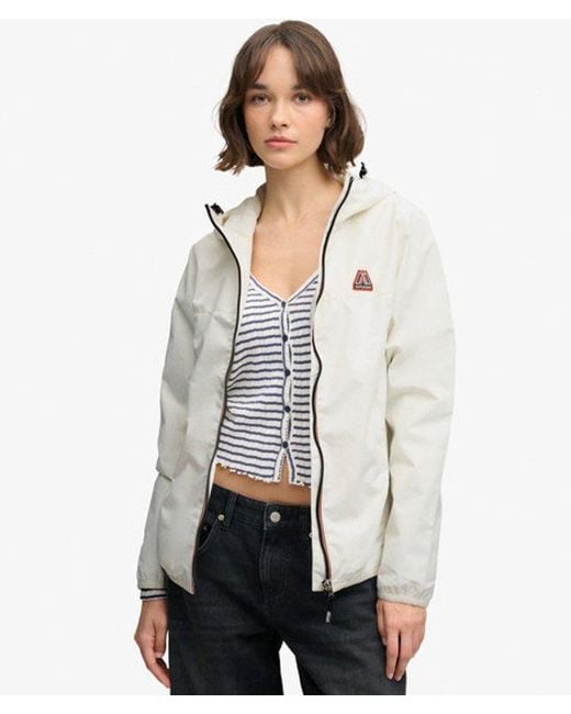 Superdry White Essential Tri Windbreaker Jacket
