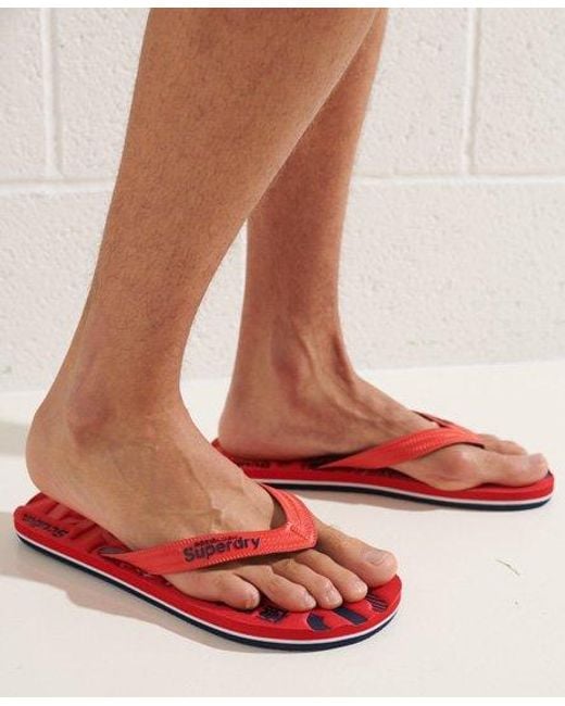 Superdry Red Classic Scuba Flip Flops for men