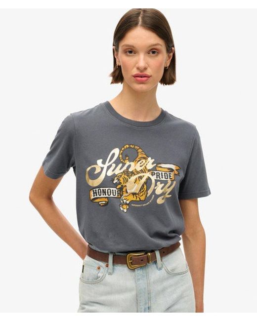 Superdry Gray & Co Tattoo Script Relaxed T-shirt