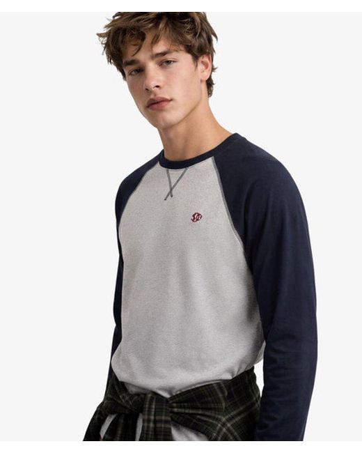 Superdry Gray & Co Vintage Athletic Baseball Top for men