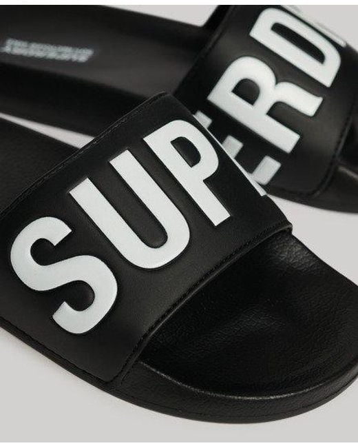 Superdry Black Vegan Core Pool Sliders