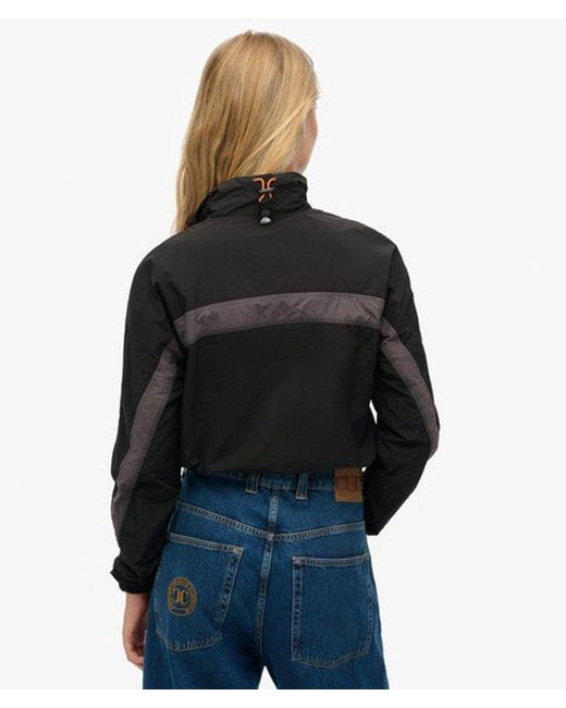 Superdry Black Colourblock Track Overhead Jacket