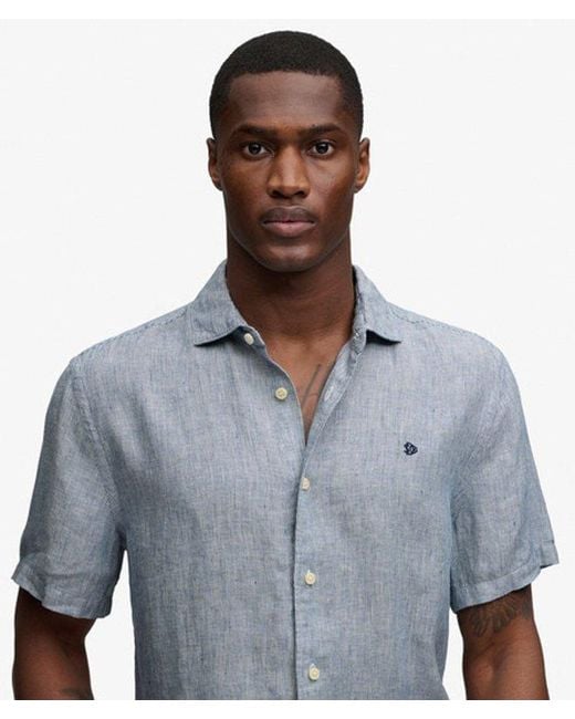 Superdry Gray & Co Riviera Short Sleeve Linen Shirt for men