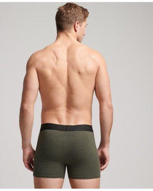 Superdry Green Organic Cotton Boxer Multi Triple Pack for men