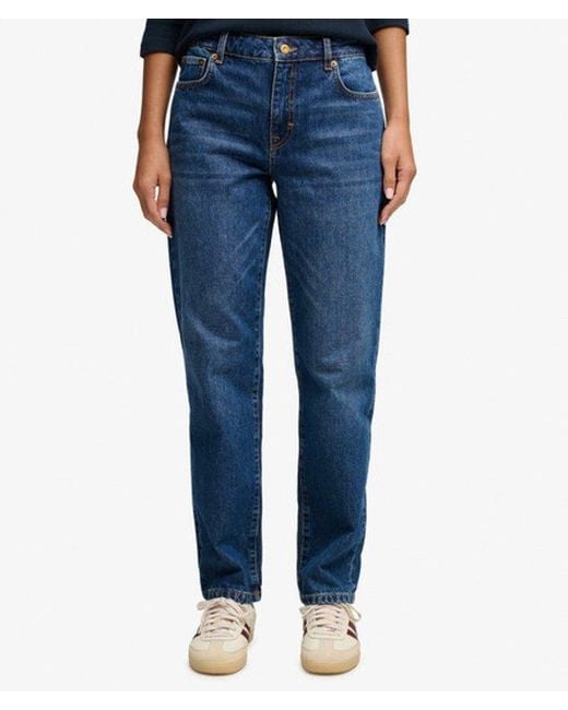 Superdry Blue & Co Organic Cotton Mid Rise Straight Jeans