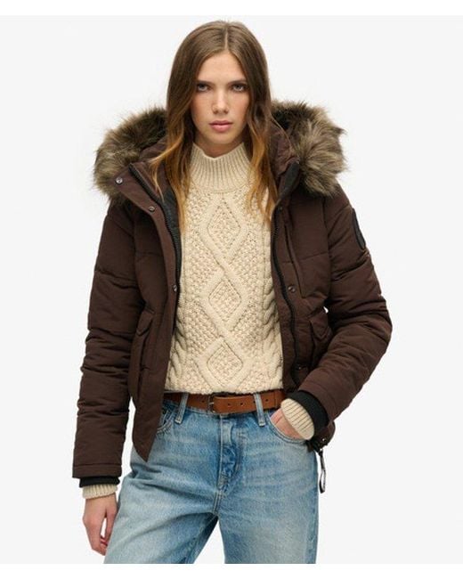 Superdry Blue Everest Hooded Bomber Jacket