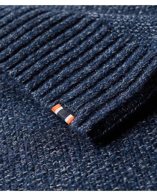 Superdry Blue Oversized Chunky Raglan Jumper