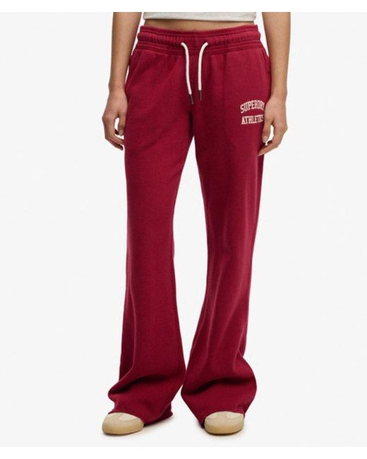 Superdry Red Athletic Essentials Low Rise Flare Joggers
