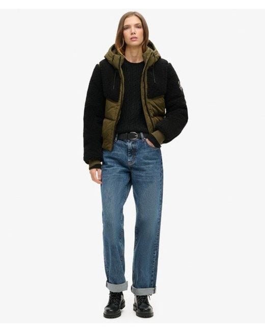 Superdry Green & Co Ladies Everest Slim Fit Colourblock Bomber Hybrid Jacket