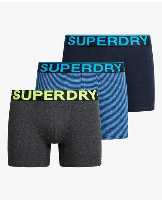 Superdry Triopak Boxers in het Blue voor heren