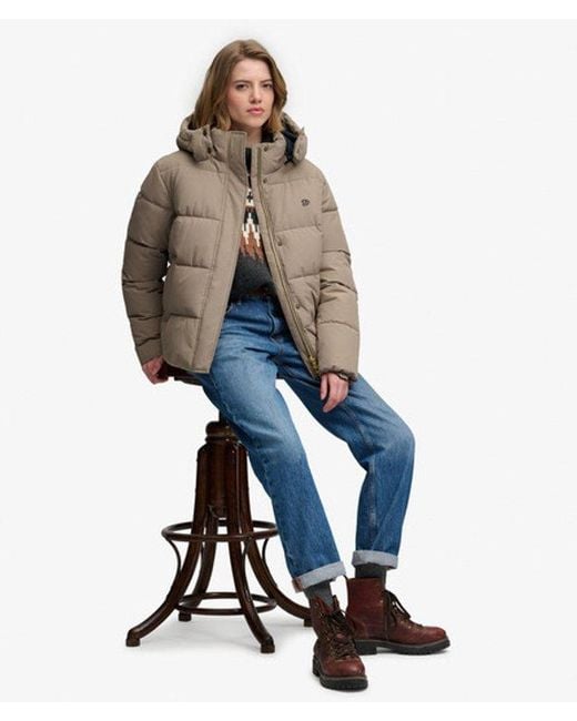 Superdry Natural Premium Hooded Puffer Jacket