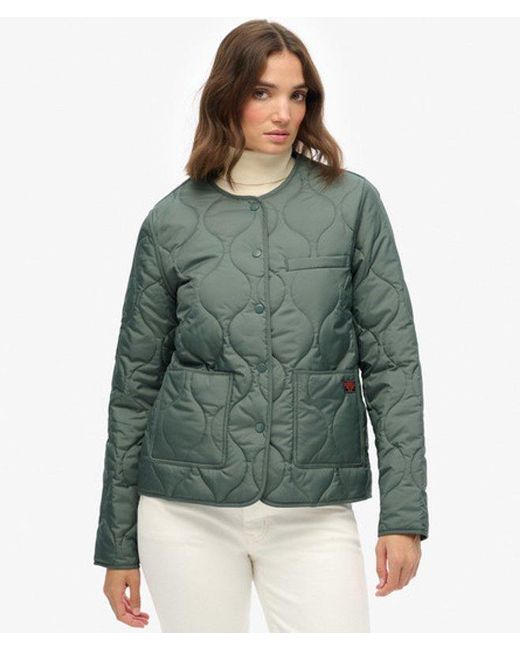 Superdry Green Quilted Lite Liner Jacket