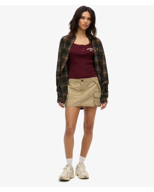 Superdry Red & Co Utility Parachute Skirt
