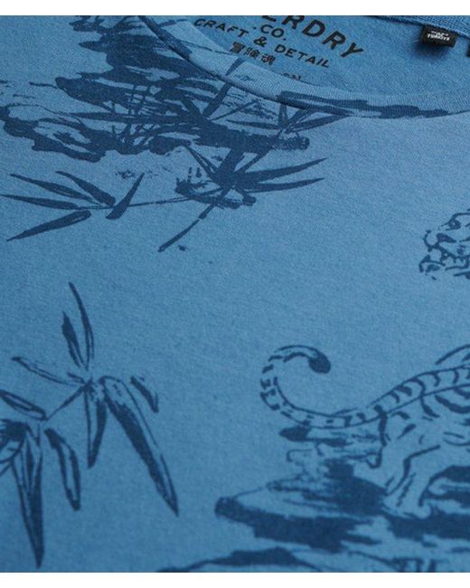 Superdry Blue & Co Classic Essential Printed T-shirt for men