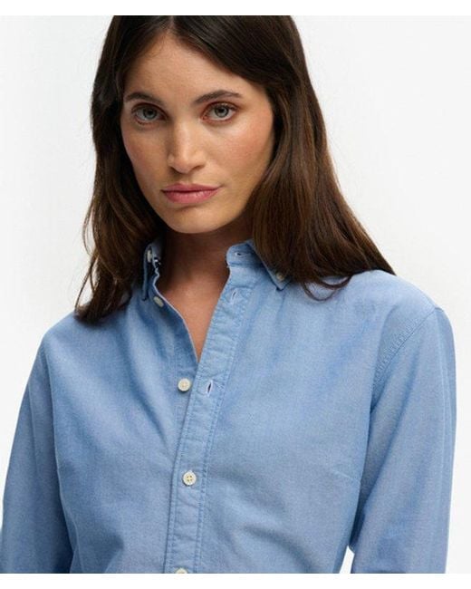 Superdry Blue & Co Slim Oxford Long Sleeve Shirt