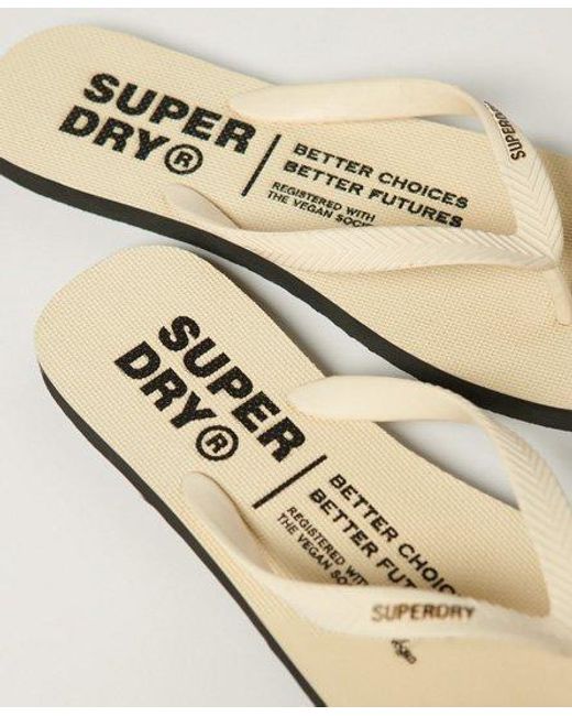 Superdry Metallic Studios Flip Flops Cream for men
