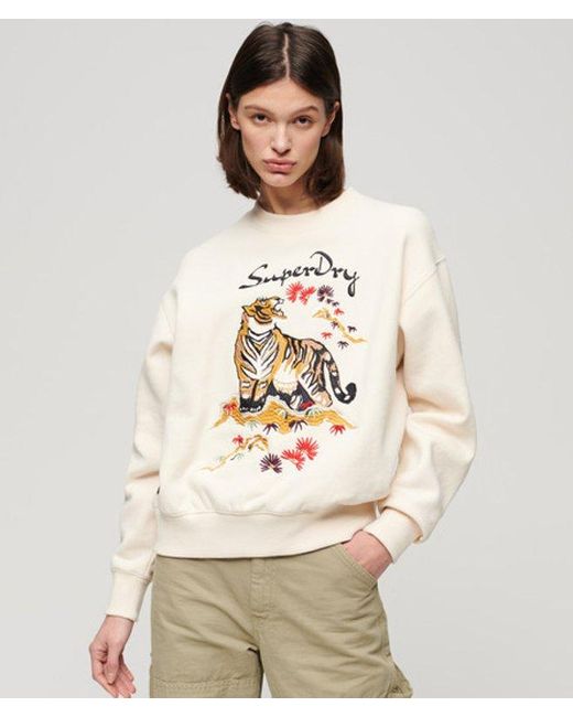 Superdry White & Co Suika Embroidered Loose Sweatshirt