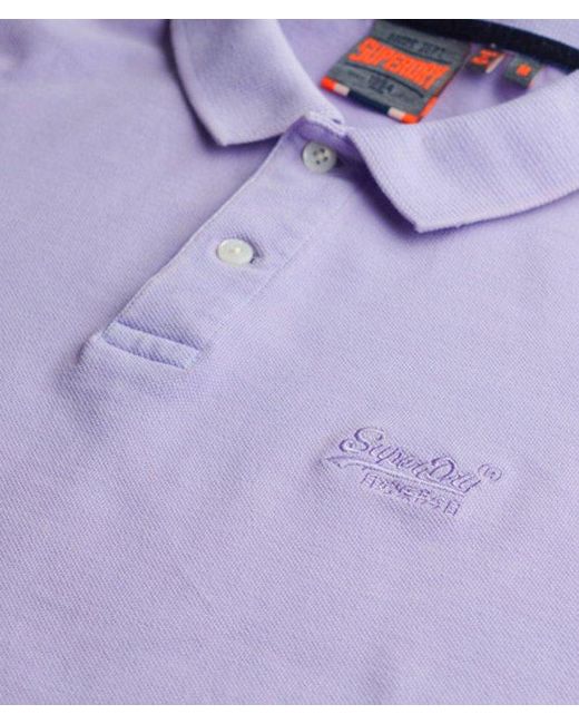 Superdry Purple Vintage Destroy Polo Shirt for men