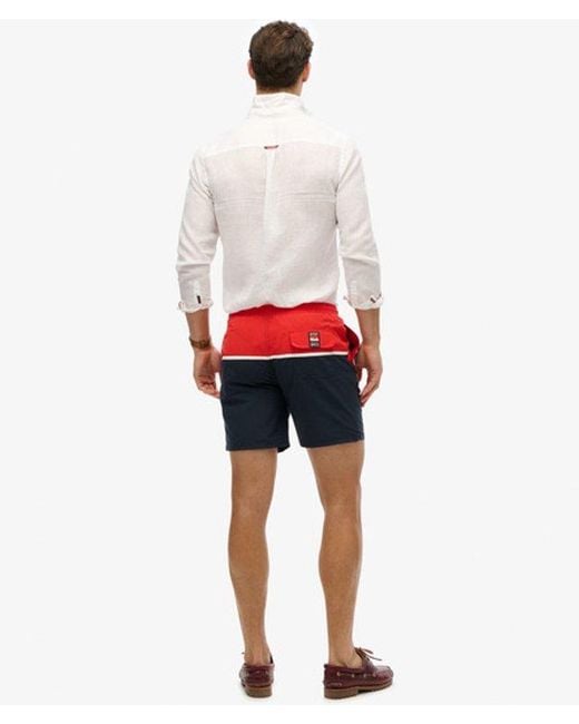 Superdry Red & Co Nautical Logo 17-inch Swim Shorts for men