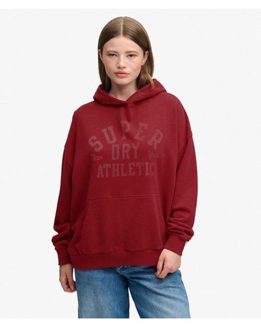 Superdry Red & Co Athletic Essentials Relaxed Hoodie