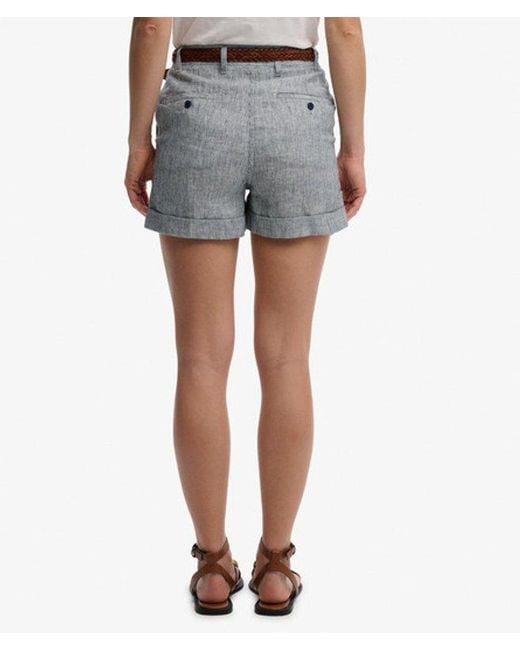 Superdry Blue & Co Mid Rise Linen Shorts