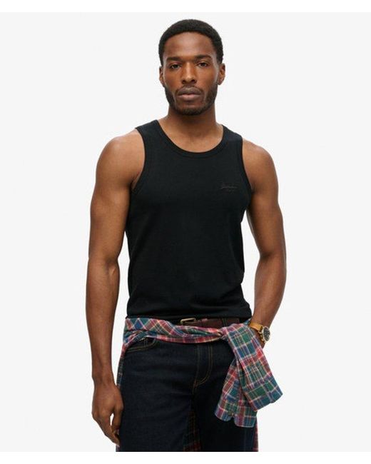 Superdry Black & Co Classic Essential Logo Vest Top for men