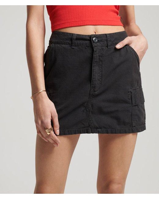 Superdry Black & Co Vintage Utility Mini Skirt