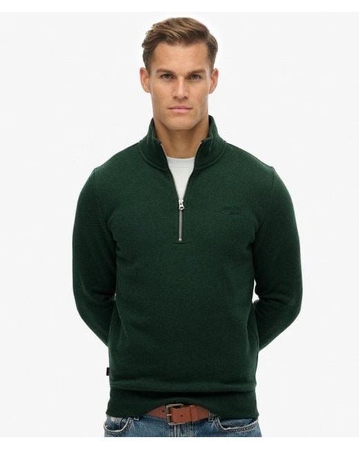 Homme Sweat À Demi-Zip Logo Vintage Brodé Taille Superdry pour homme en coloris Green
