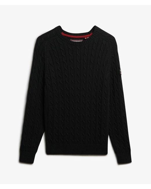 Superdry Black & Co Slouchy Cable Knit Jumper