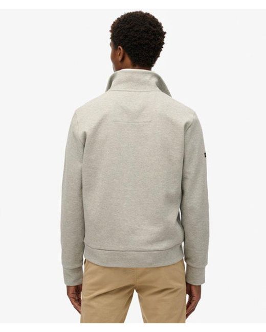 Superdry Gray & Co Core Pique Half Zip Sweatshirt for men