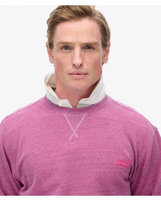 Superdry Pink & Co Over Dyed Marl Crew Sweatshirt for men