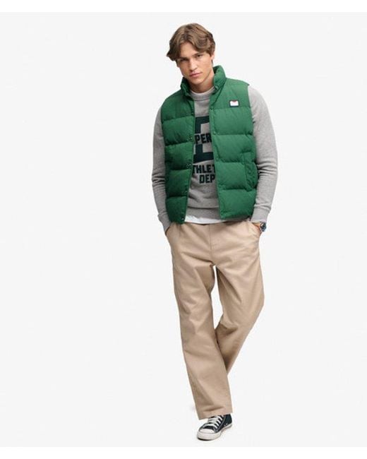 Superdry Green Non Hood Short Everest Gilet for men