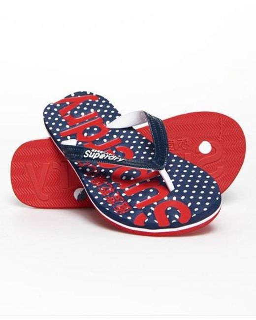Superdry Red Polkadot Flip Flop Dark//Optic