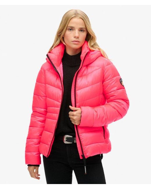 Superdry Red & Co Hooded Fuji Quilted Padded Jacket