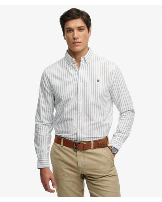 Superdry Gray & Co Preppy Oxford Long Sleeve Shirt for men