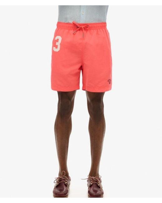 Superdry & Co Classic Embroidered Recycled Polo 17-inch Swim Shorts for men