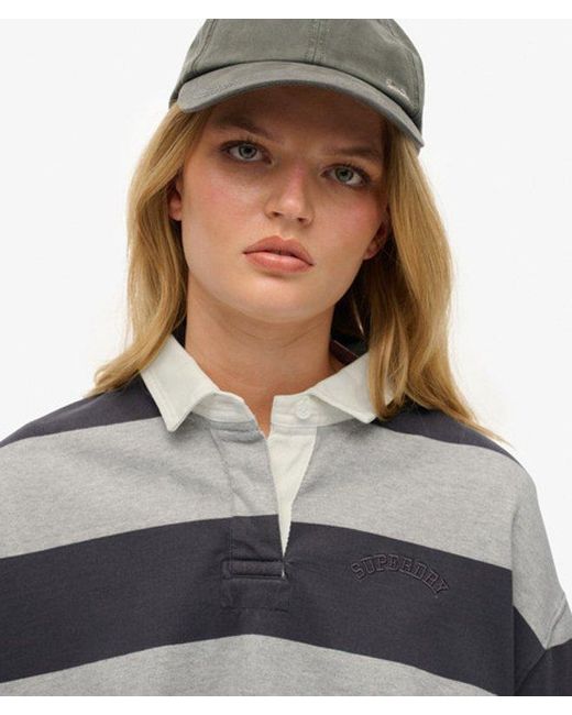 Superdry Gray & Co Athletic Essentials Stripe Rugby Top