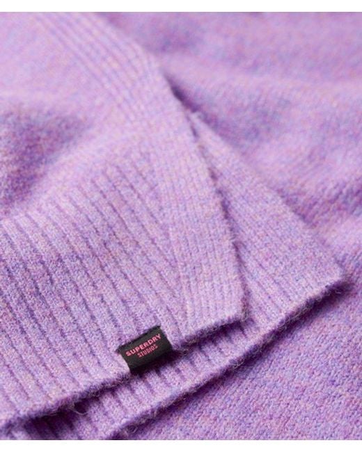 Superdry Purple & Co Oversized V Neck Jumper