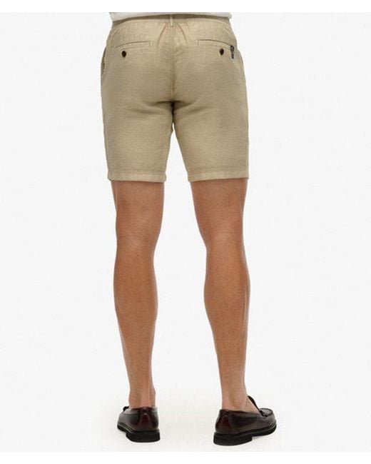 Superdry Natural The Merchant Store- Linen Shorts for men
