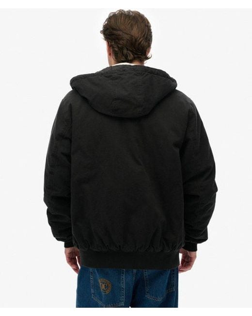 Superdry Canvas Surplus Jas Met Capuchon in het Black voor heren
