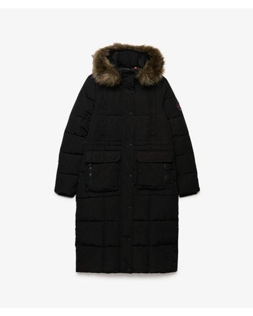 Superdry Black & Co Everest Long Puffer Coat