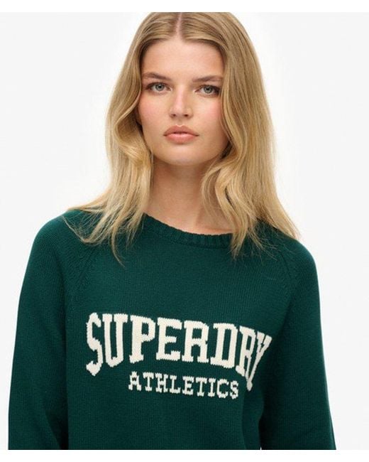 Superdry Green & Co Slouchy Intarsia Graphic Knitted Jumper