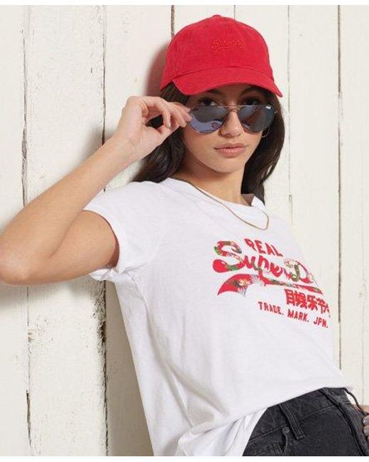 Superdry White Vintage Logo Infill T-Shirt Optic