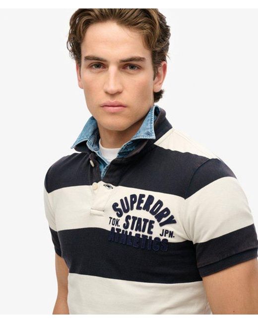 Superdry Blue & Co Vintage Athletic Jersey Polo Shirt for men