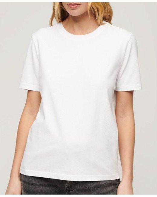 Superdry Essential T-shirt Met Geborduurd Logo in het White